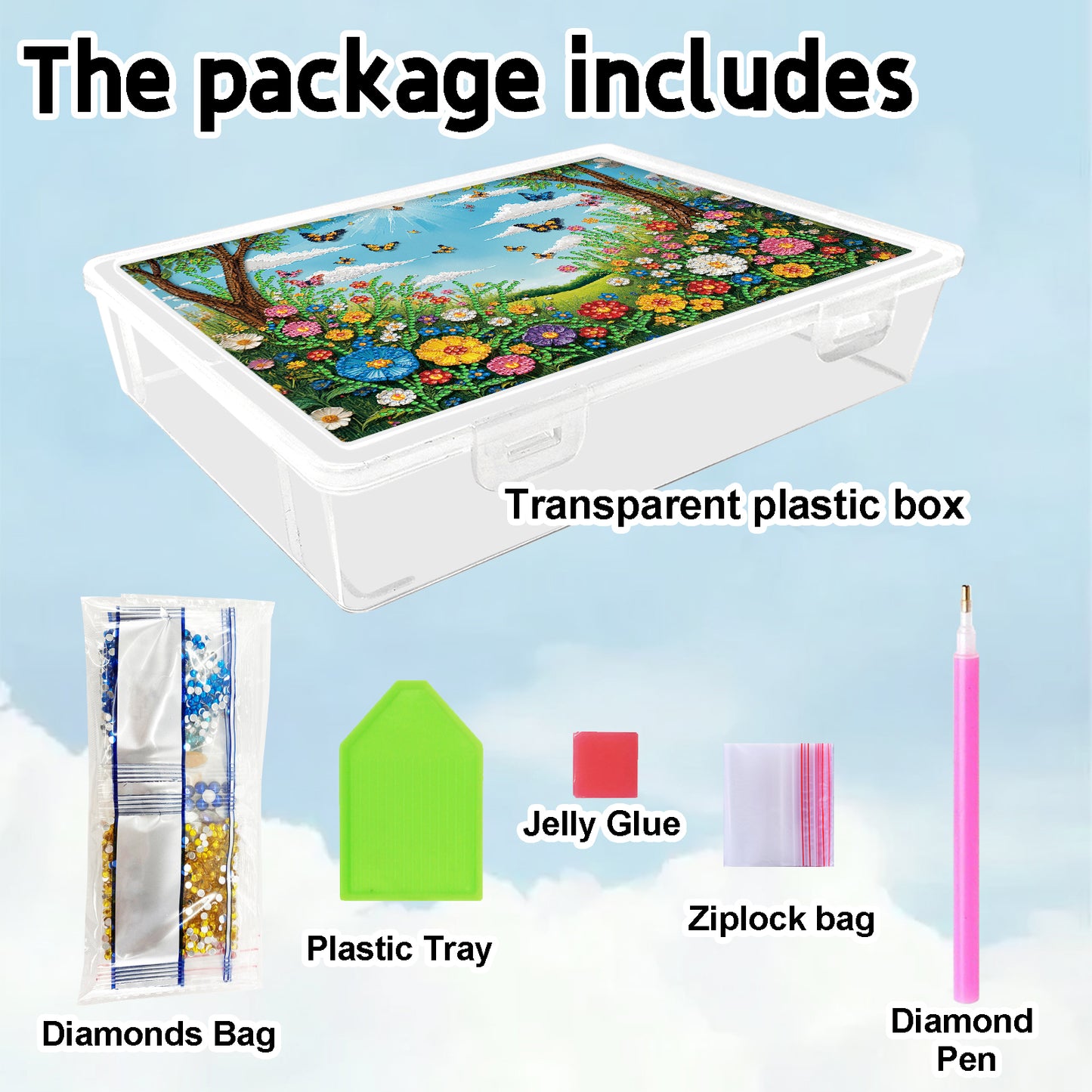 DIY Garden and Lawn Pattern Diamond Painting Kit Storage Box for Adults Beginner