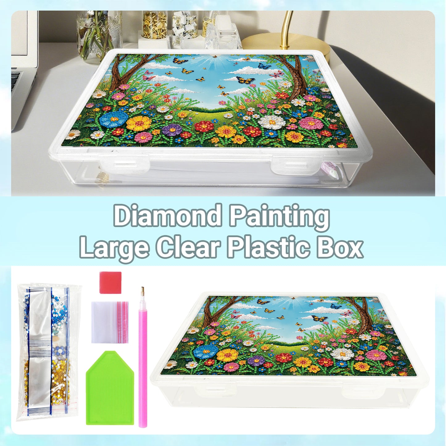 DIY Garden and Lawn Pattern Diamond Painting Kit Storage Box for Adults Beginner