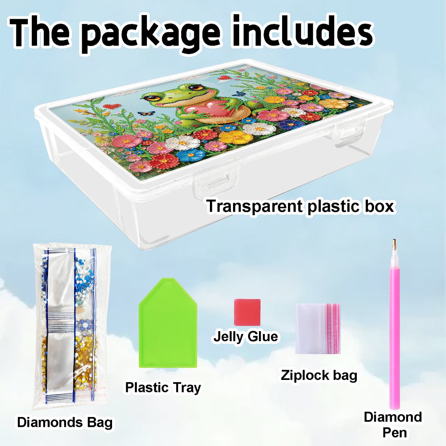 5D DIY Love Frog Pattern Diamond Painting Kit Storage Boxr for Adults Beginners