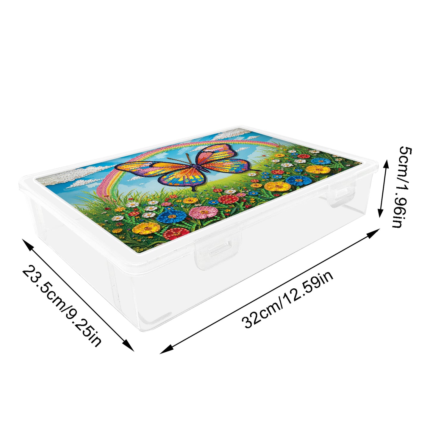 DIY Rainbow Butterfly Pattern Diamond Painting Kit Storage Boxr for Adult Beginn