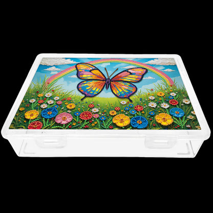 DIY Rainbow Butterfly Pattern Diamond Painting Kit Storage Boxr for Adult Beginn