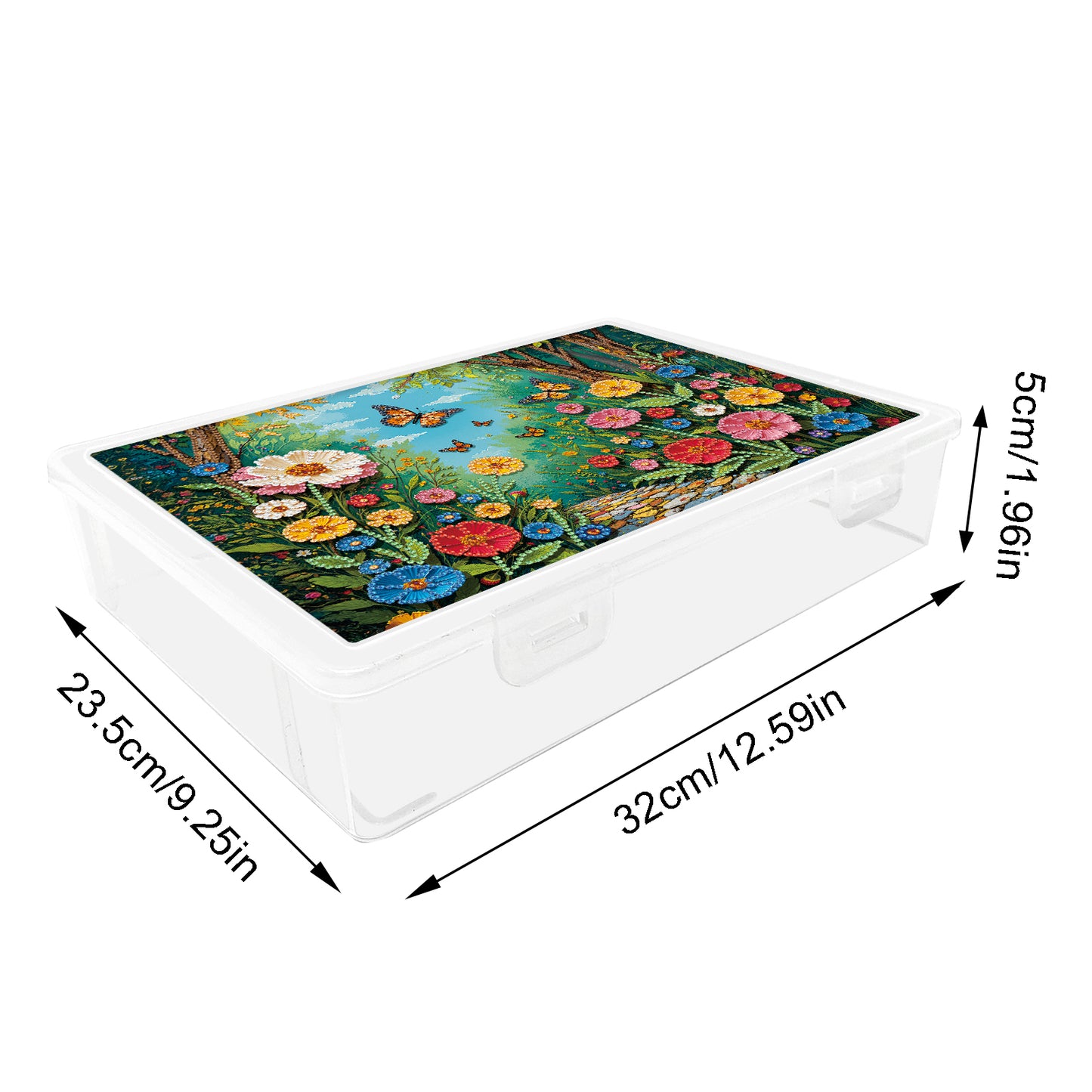 5D DIY Garden Path Pattern Diamond Painting Kit Storage Box for Adults Beginners