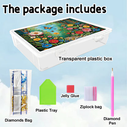 5D DIY Garden Path Pattern Diamond Painting Kit Storage Box for Adults Beginners