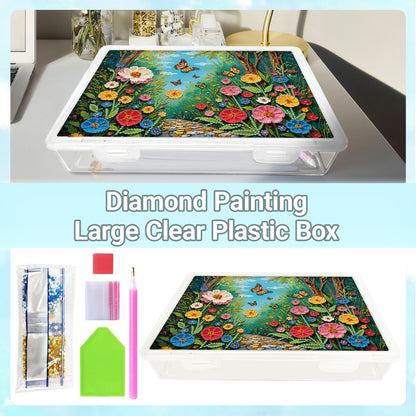 5D DIY Garden Path Pattern Diamond Painting Kit Storage Box for Adults Beginners