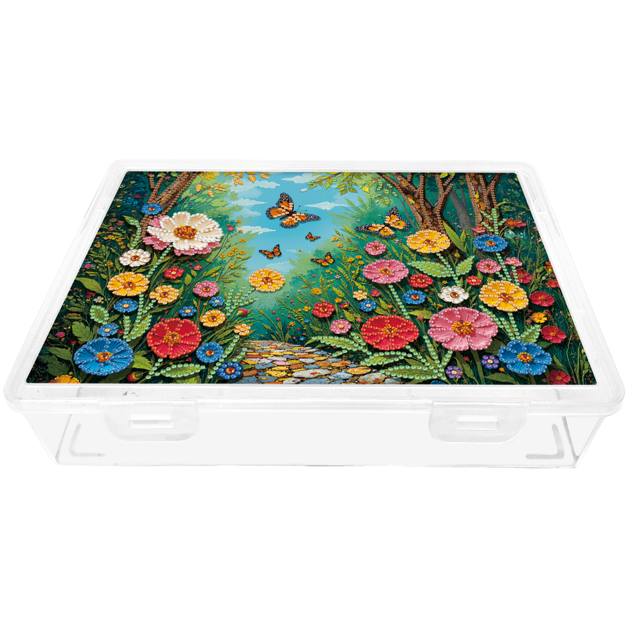 5D DIY Garden Path Pattern Diamond Painting Kit Storage Box for Adults Beginners