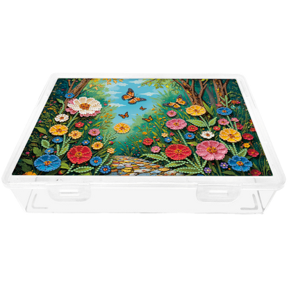 5D DIY Garden Path Pattern Diamond Painting Kit Storage Box for Adults Beginners