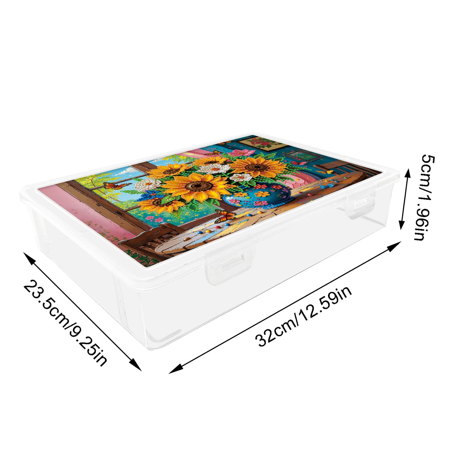 DIY Sunflower Vase Pattern Diamond Painting Kit Storage Box for Adults Beginners