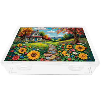 DIY Country Cottage Pattern Diamond Painting Kit Storage Box for Adult Beginner