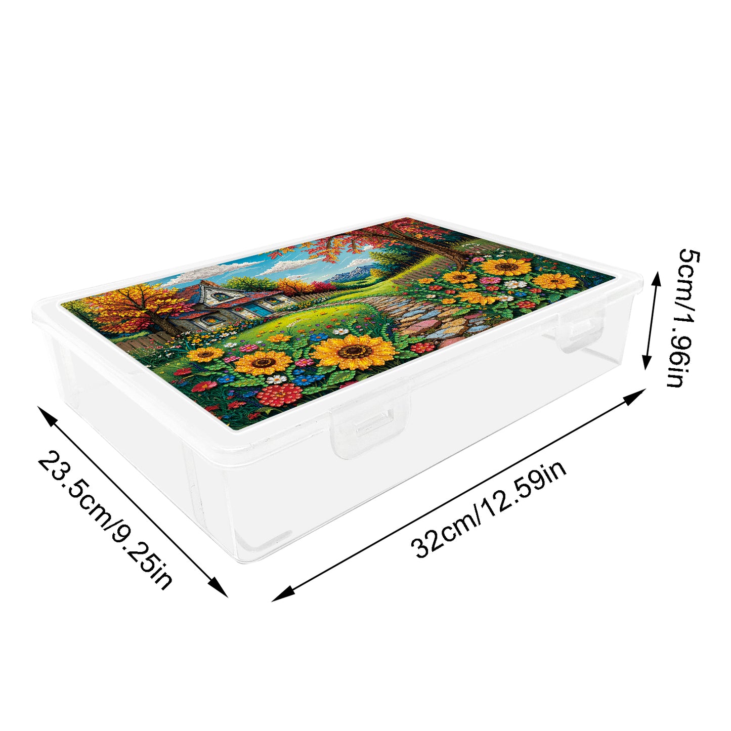 DIY Country Cottage Pattern Diamond Painting Kit Storage Box for Adult Beginner