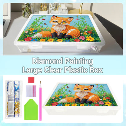 DIY Fox Pattern Diamond Painting Kit Storage Box for Handicraft Enthusiast Gift