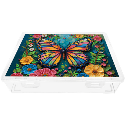 5D DIY Butterfly Pattern Diamond Painting Kit Storage Box for Adults Beginners