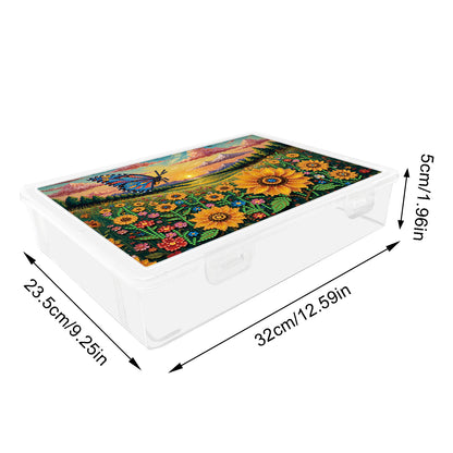 DIY Butterfly Sunflower Pattern Diamond Painting Kit Storage Box for Beginners