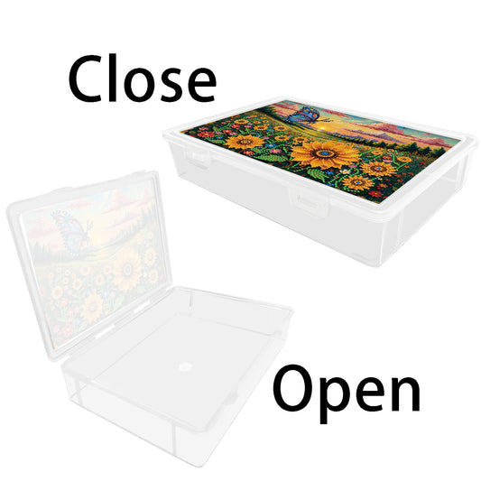 DIY Butterfly Sunflower Pattern Diamond Painting Kit Storage Box for Beginners