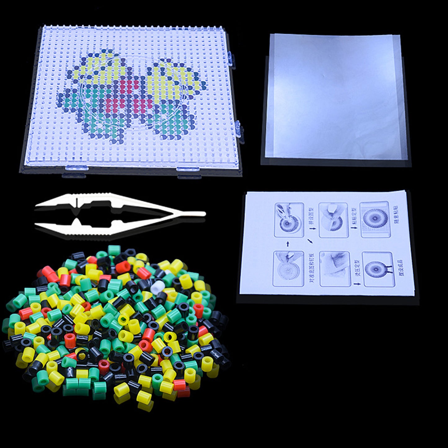 Christmas Bell DIY 5mm Fuse Beads Kit Including Pegboards and Ironing Paper Melty Beads Set Safety