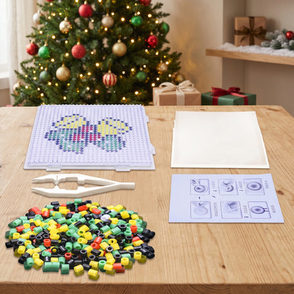 Christmas Bell DIY 5mm Fuse Beads Kit Including Pegboards and Ironing Paper Melty Beads Set Safety