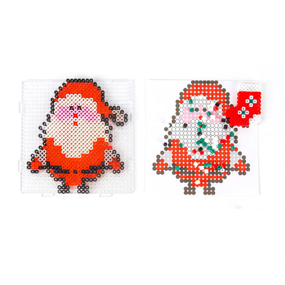 Christmas Santa Claus DIY 5mm Fuse Beads Kit Including Pegboards and Ironing Paper Melty Beads Set Safety
