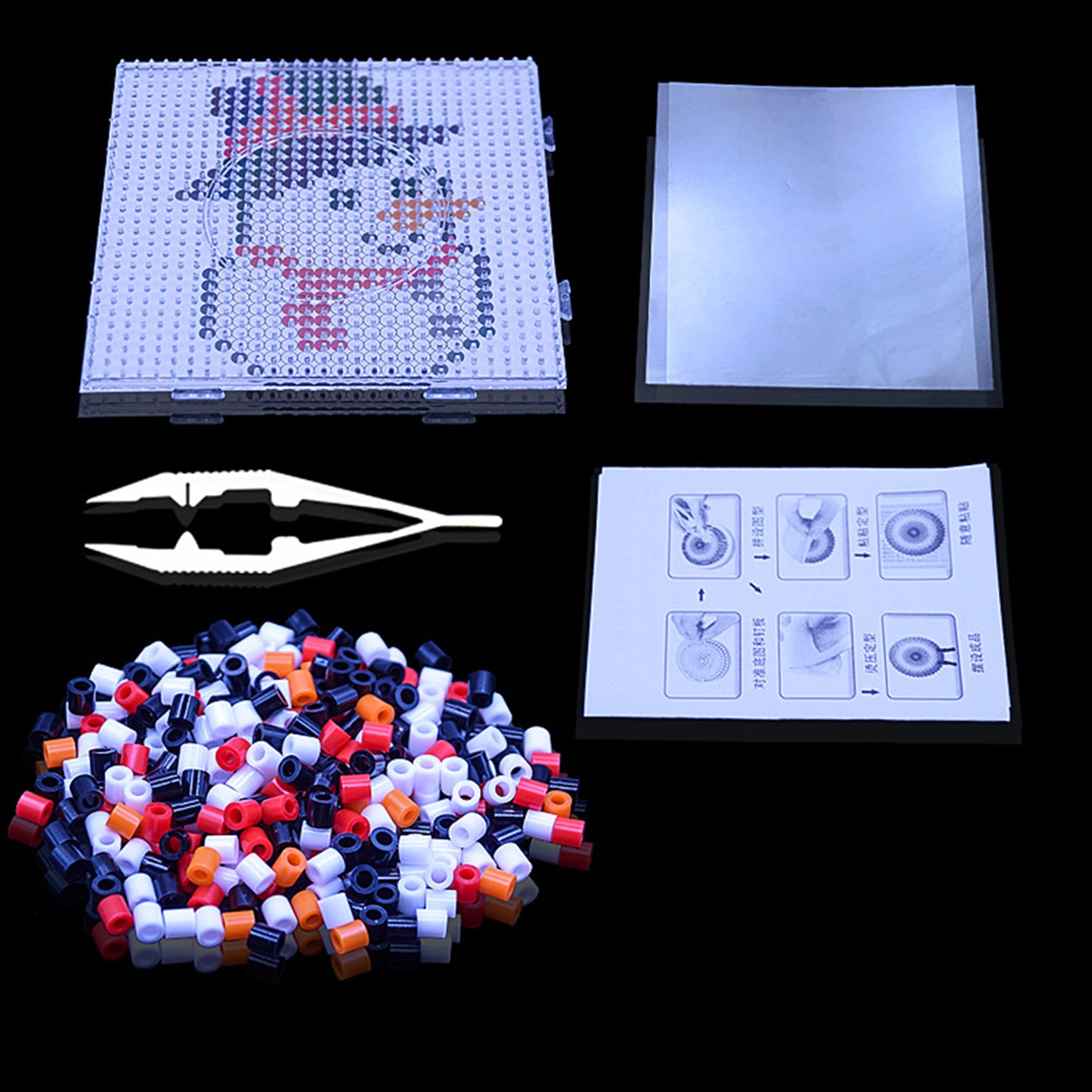 Christmas Snowman DIY 5mm Fuse Beads Kit Including Pegboards and Ironing Paper Melty Beads Set Safety