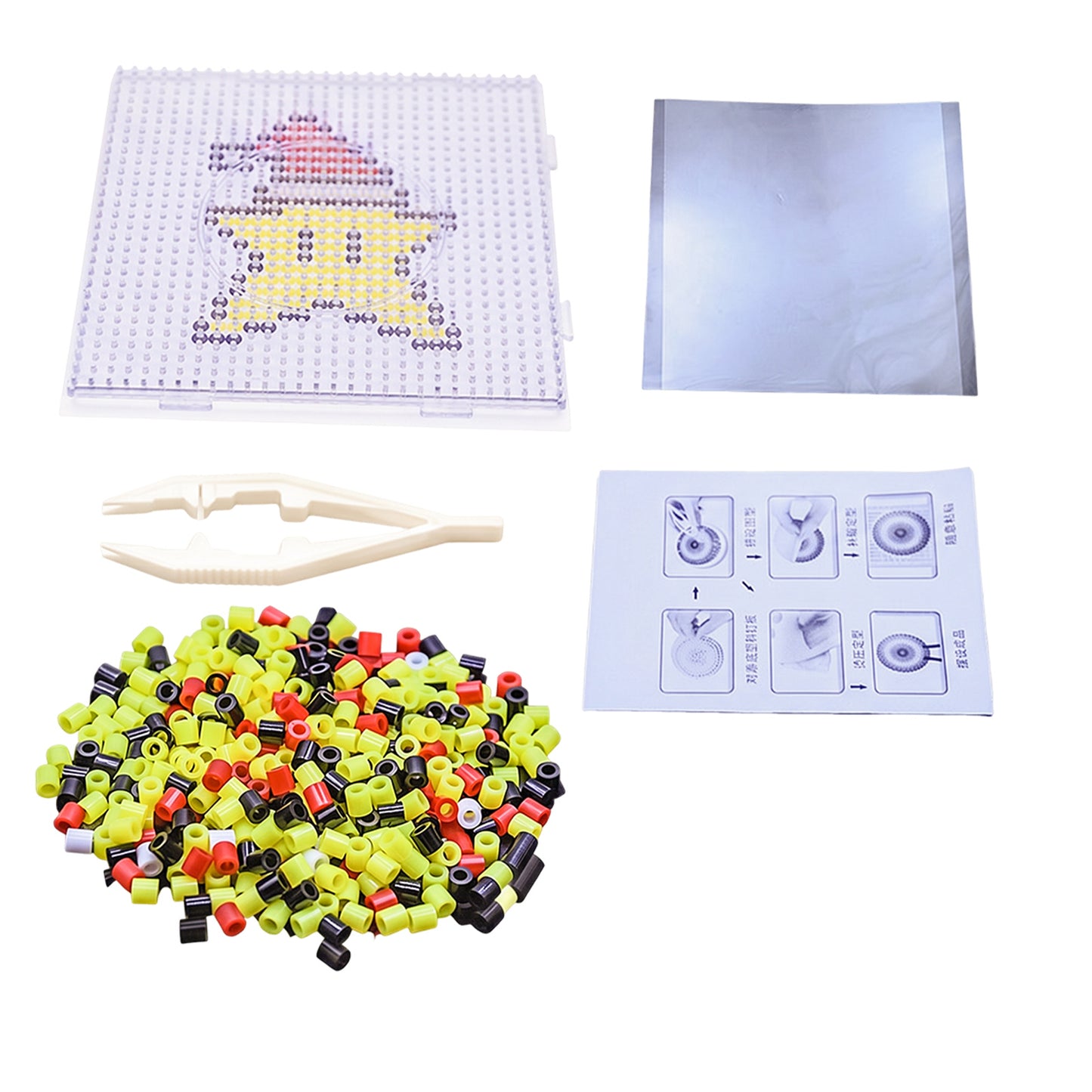 Christmas Five-pointed DIY 5mm Fuse Beads Kit Including Pegboards and Ironing Paper Melty Beads Set Safety