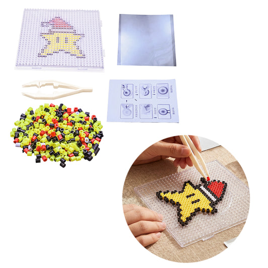Christmas Five-pointed DIY 5mm Fuse Beads Kit Including Pegboards and Ironing Paper Melty Beads Set Safety