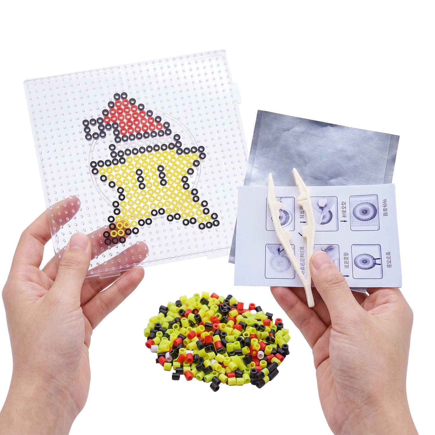 Christmas Five-pointed DIY 5mm Fuse Beads Kit Including Pegboards and Ironing Paper Melty Beads Set Safety