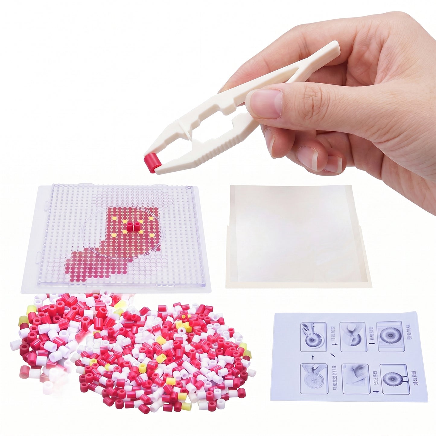 Christmas Stocking DIY 5mm Fuse Beads Kit Including Pegboards and Ironing Paper Melty Beads Set Safety