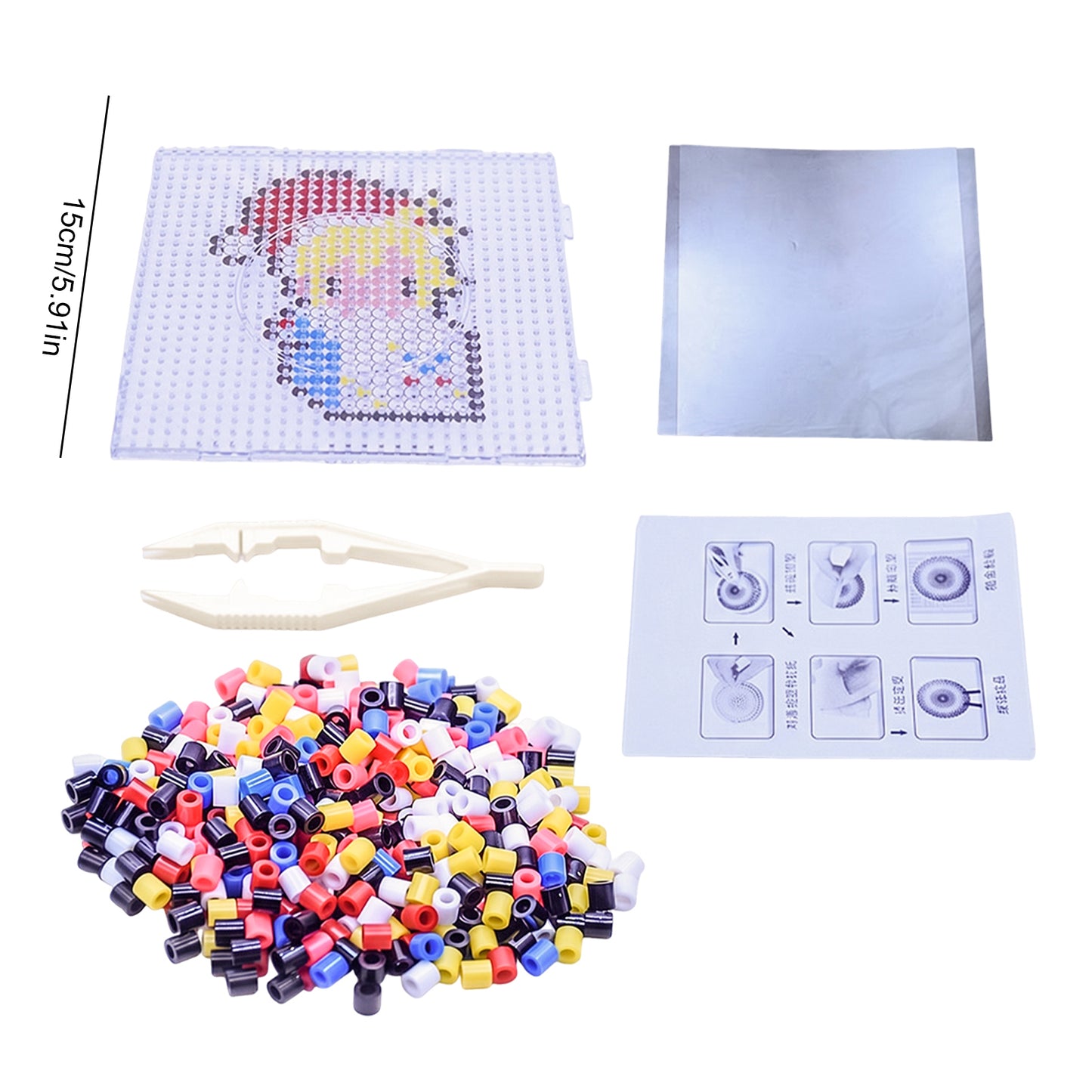 Christmas Cartoon Character DIY 5mm Fuse Beads Kit Including Pegboards and Ironing Paper Melty Beads Set Safety