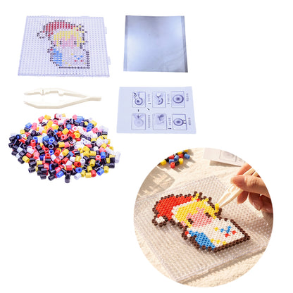Christmas Cartoon Character DIY 5mm Fuse Beads Kit Including Pegboards and Ironing Paper Melty Beads Set Safety