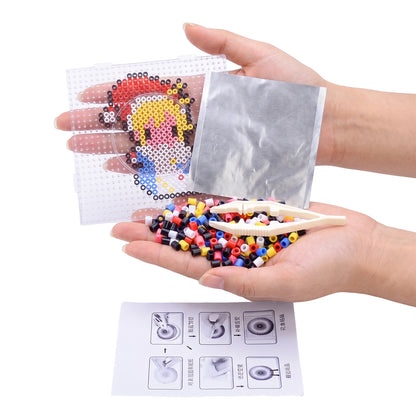 Christmas Cartoon Character DIY 5mm Fuse Beads Kit Including Pegboards and Ironing Paper Melty Beads Set Safety