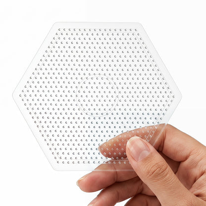 3Pcs 5mm Fuse Beads Boards High Temperature Resistance Large Clear Pegboards Kits Easy To Clean(Hexagon)