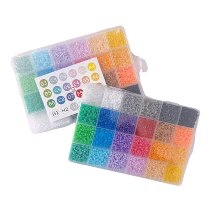 20 Colors 5mm Melty Beads Craft Kit Beginner-Friendly Iron Beads DIY Set with Color Label Pixel Art Beads Kit Ideal(Basic Rainbow Color Fuse Beads Set)