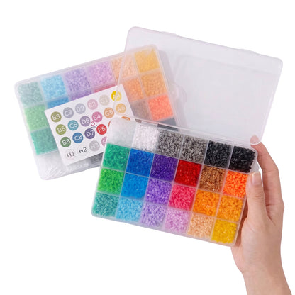 20 Colors 5mm Melty Beads Craft Kit Beginner-Friendly Iron Beads DIY Set with Color Label Pixel Art Beads Kit Ideal(Basic Rainbow Color Fuse Beads Set)