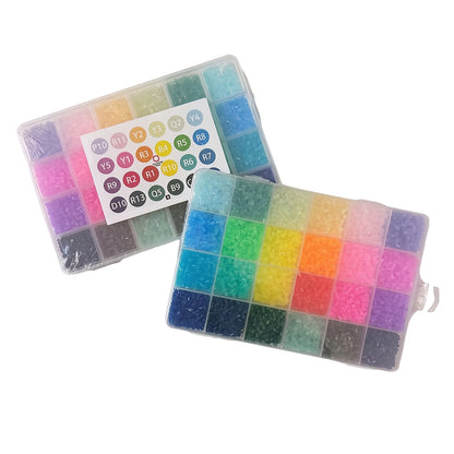 20 Colors 5mm Melty Beads Craft Kit Beginner-Friendly Iron Beads DIY Set with Color Label Pixel Art Beads Kit Ideal(Gradient Rainbow Color Fuse Beads Set)