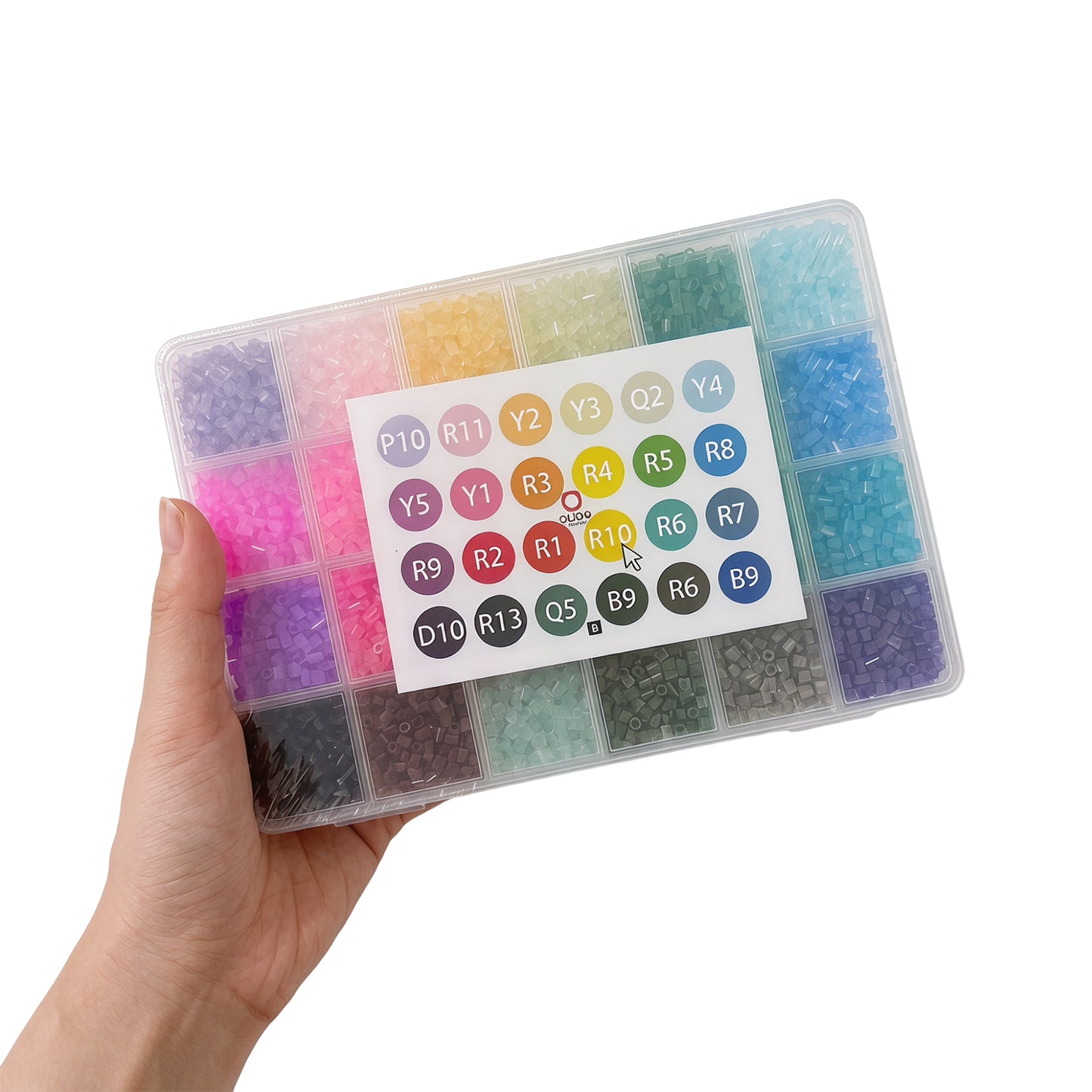 20 Colors 5mm Melty Beads Craft Kit Beginner-Friendly Iron Beads DIY Set with Color Label Pixel Art Beads Kit Ideal(Gradient Rainbow Color Fuse Beads Set)