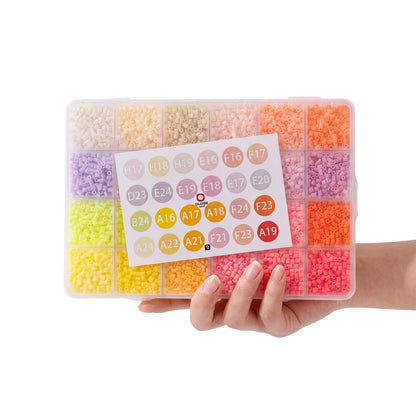 20 Colors 5mm Melty Beads Craft Kit Beginner-Friendly Iron Beads DIY Set with Color Label Pixel Art Beads Kit Ideal(Cream Light Tone Fuse Beads Set)