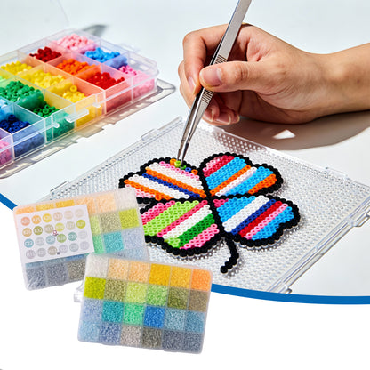 20 Colors 5mm Melty Beads Craft Kit Beginner-Friendly Iron Beads DIY Set with Color Label Pixel Art Beads Kit Ideal(Morandi Gray Tone Fuse Beads Set)