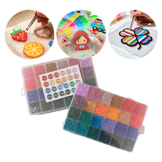 20 Colors 5mm Melty Beads Craft Kit Beginner-Friendly Iron Beads DIY Set with Color Label Pixel Art Beads Kit Ideal(Vintage Cool Tone Fuse Beads Set)