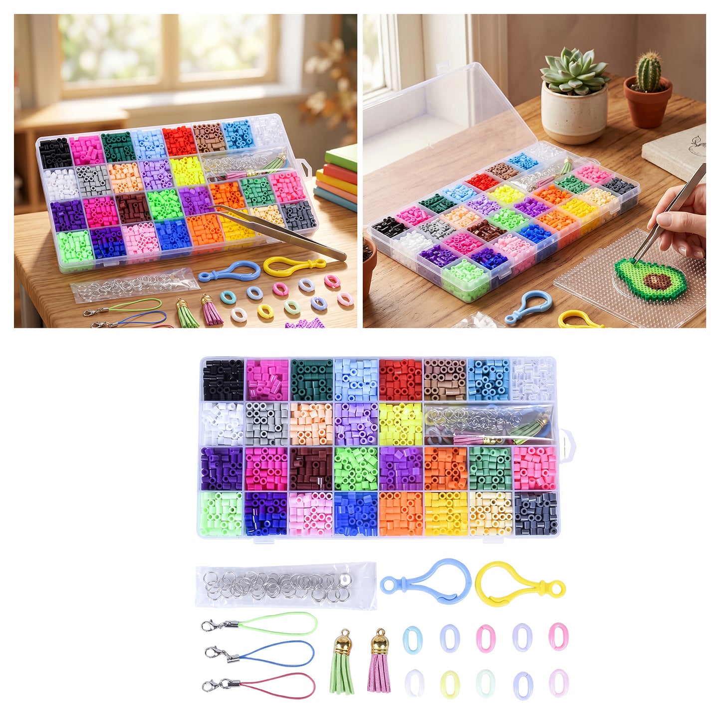 29 Colors 5mm Melty Beads Craft Kit with Accessories Iron Beads DIY Set Beginner-Friendly Pixel Art Beads Kit Ideal