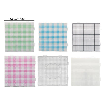 6PCS 2.6mm Fuse Beads Pegboards Kits Square Fuse Beads Pegboards Perler Bead Pegboards Christmas