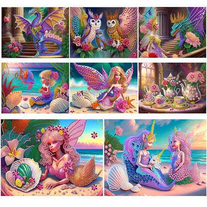 Owl 40*30CM(Canvas) Special Shaped Drill Diamond Painting