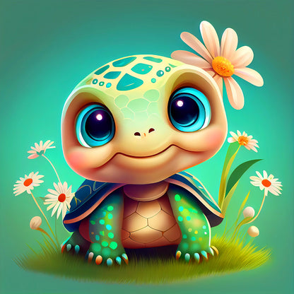 Crawling Turtle - Full Round Drill Diamond Painting 30*30CM