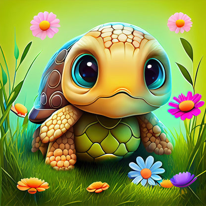 Crawling Turtle - Full Round Drill Diamond Painting 30*30CM