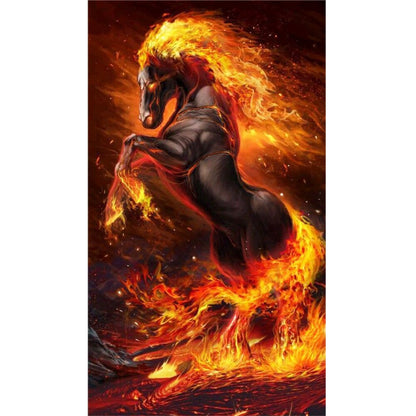 Fire Horse - Full Round Drill Diamond Painting 70*40CM