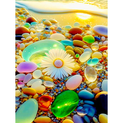 Colored Stones By The Sea - Full Round Drill Diamond Painting 30*40CM