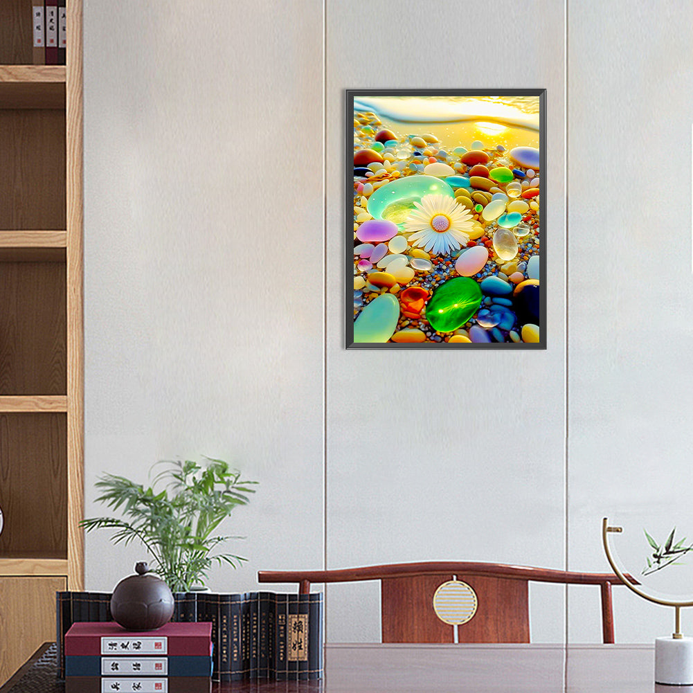 Colored Stones By The Sea - Full Round Drill Diamond Painting 30*40CM