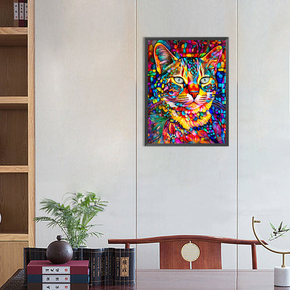 Fluid Glass Cat - Full Round Drill Diamond Painting 30*40CM