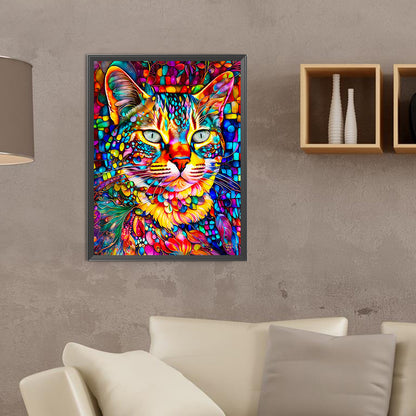 Fluid Glass Cat - Full Round Drill Diamond Painting 30*40CM