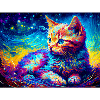 Painted Cat - Full Round Drill Diamond Painting 40*30CM