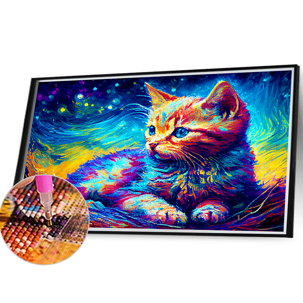 Painted Cat - Full Round Drill Diamond Painting 40*30CM