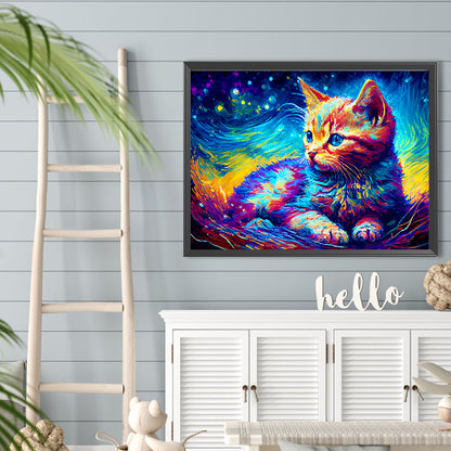 Painted Cat - Full Round Drill Diamond Painting 40*30CM