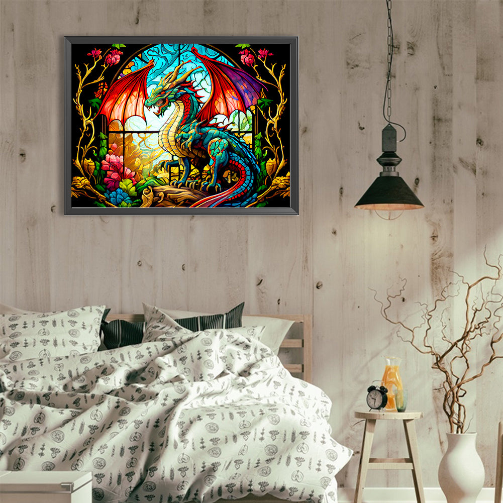 Glass Dragon - Full Round Drill Diamond Painting 40*30CM